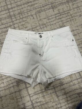 Abercrombie & Fitch White Distressed Denim Cutoff Shorts